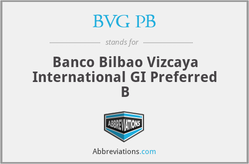 BVG PB - Banco Bilbao Vizcaya International GI Preferred B